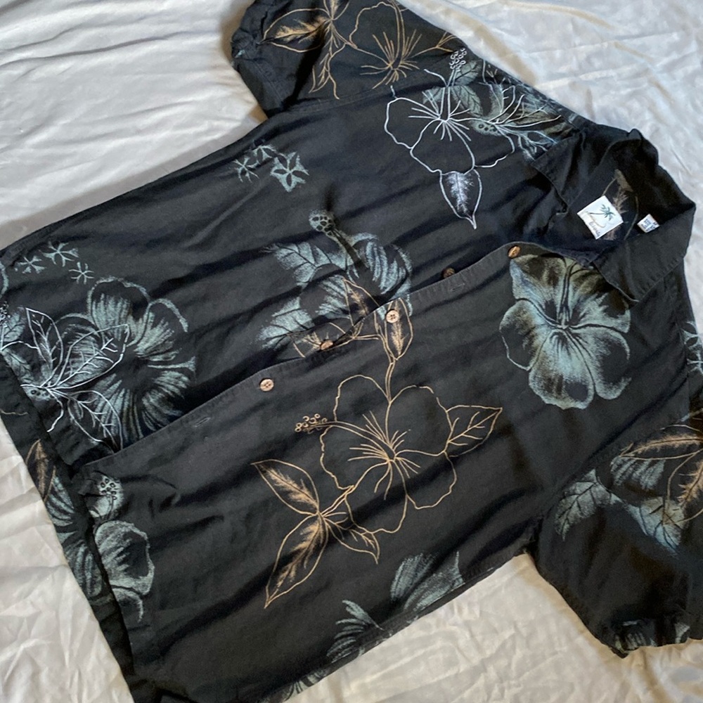 Linen blend Hawaiian Shirt Men’s M